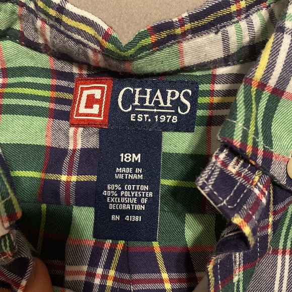 Lot of 3 Baby Boys 18 month plaid button down shirts - Chaps - Picture 6 of 10